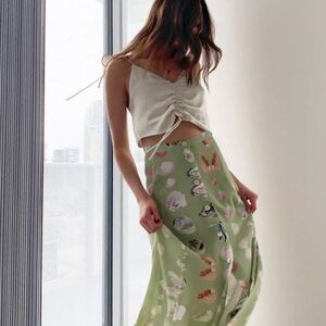 Wilfred Sage Shell Wrap Midi Skirt Size 10